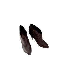 Nine West Teophila Genuine Leather Cuff Grey Ankle Booties Size 7M